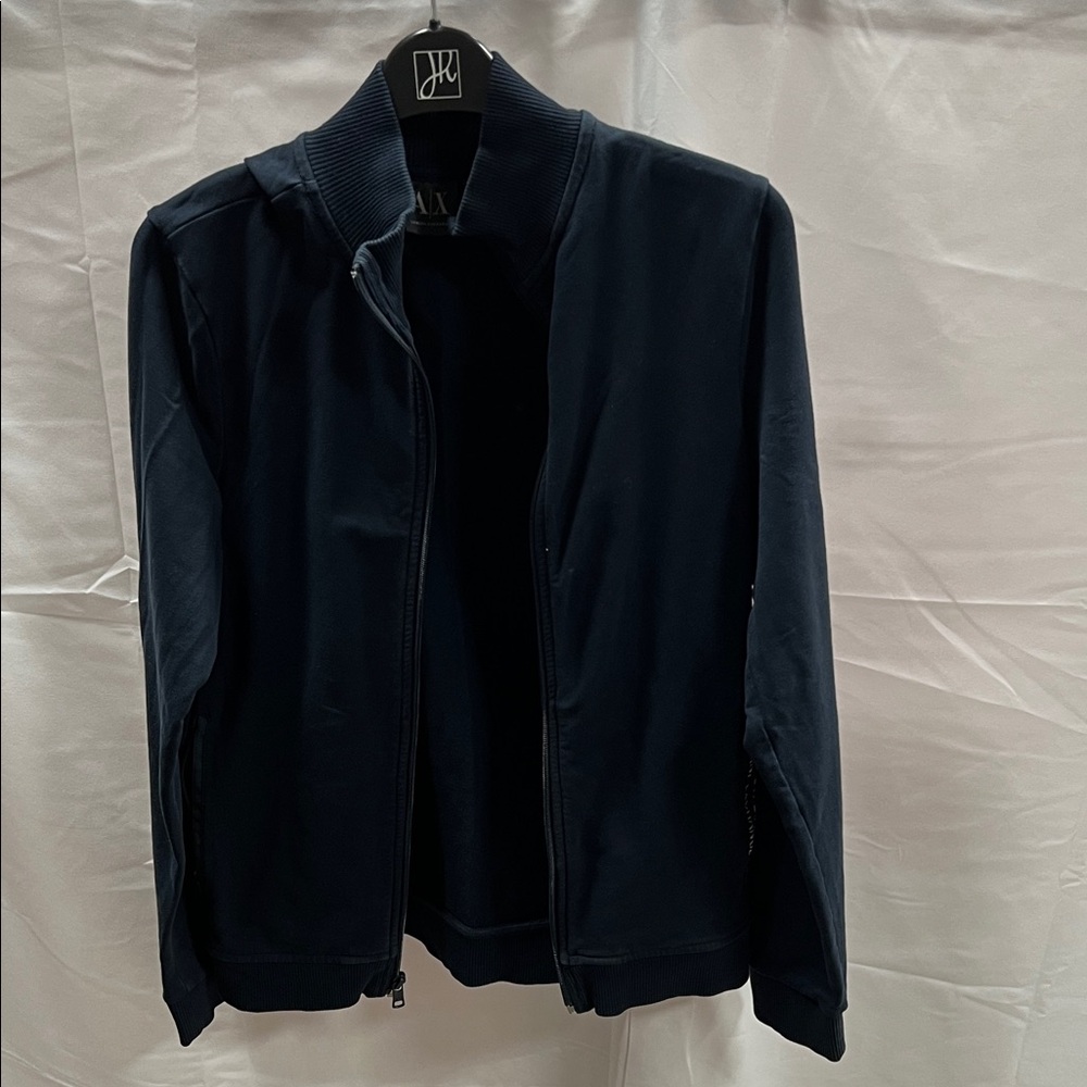 Armani Exchange Black Ribbed Collar Jacket